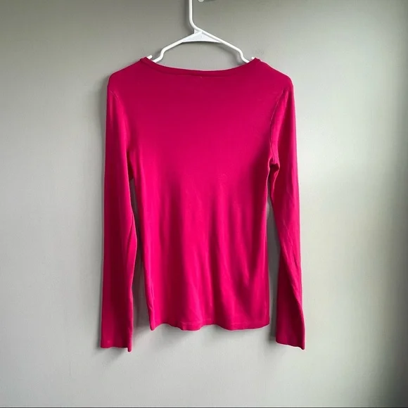 J. Crew Long Sleeve Pink Tee M - Picture 2 of 4
